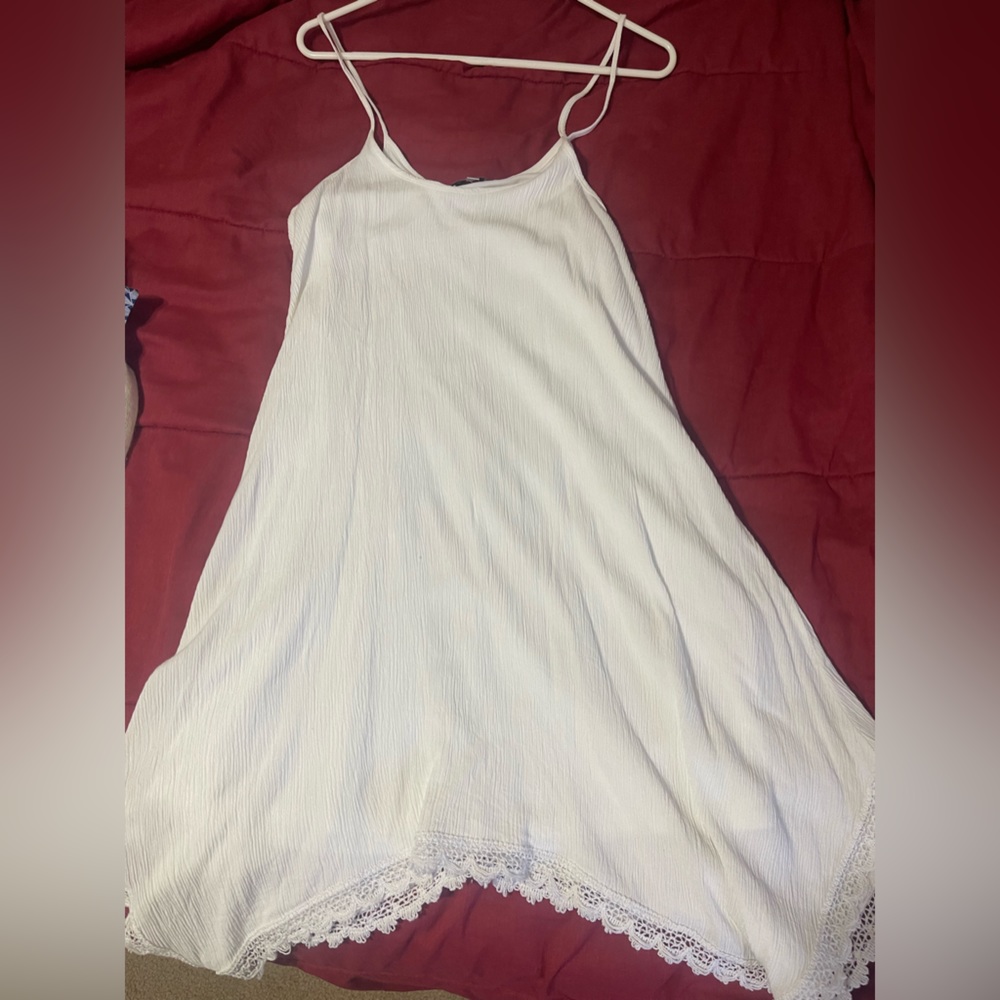 White summer dress really cute on! Slip underneath
